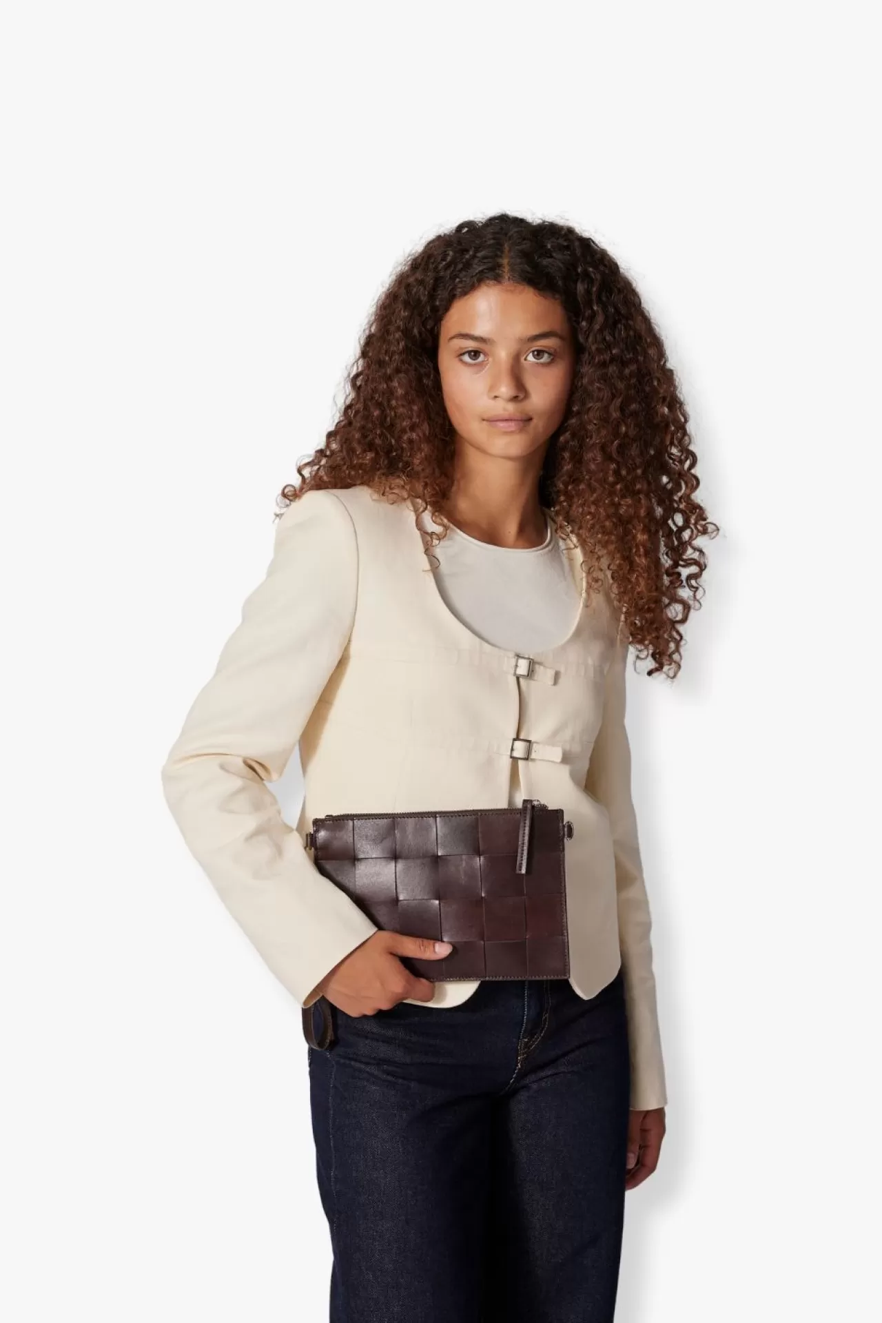Adax Shop Limona combi clutch Lena Dark brown*Women Braided Bags | Clutch