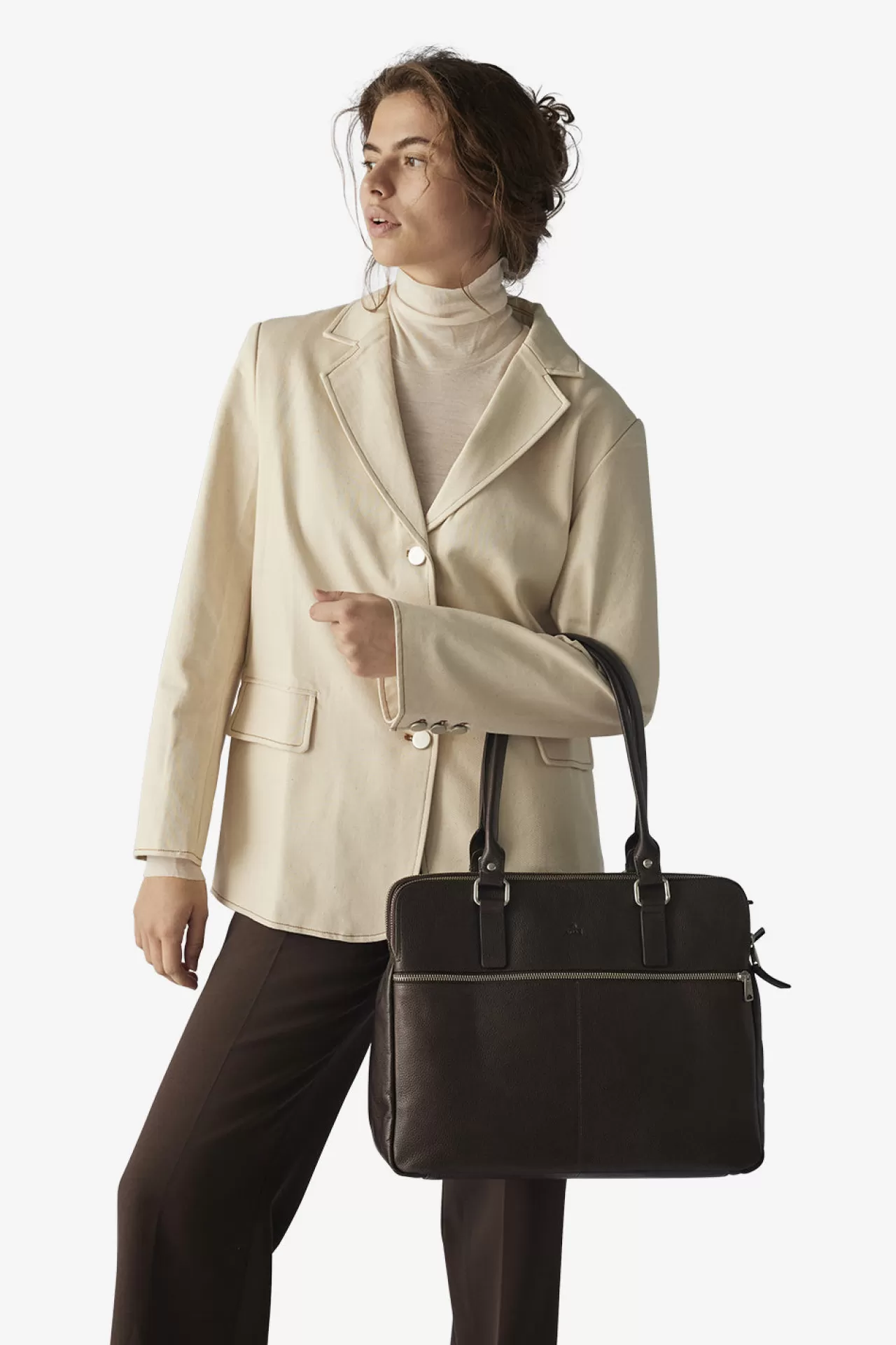 Adax Shop Napoli handbag Gerda 14¨ Dark brown*Women Work & School | Handbags