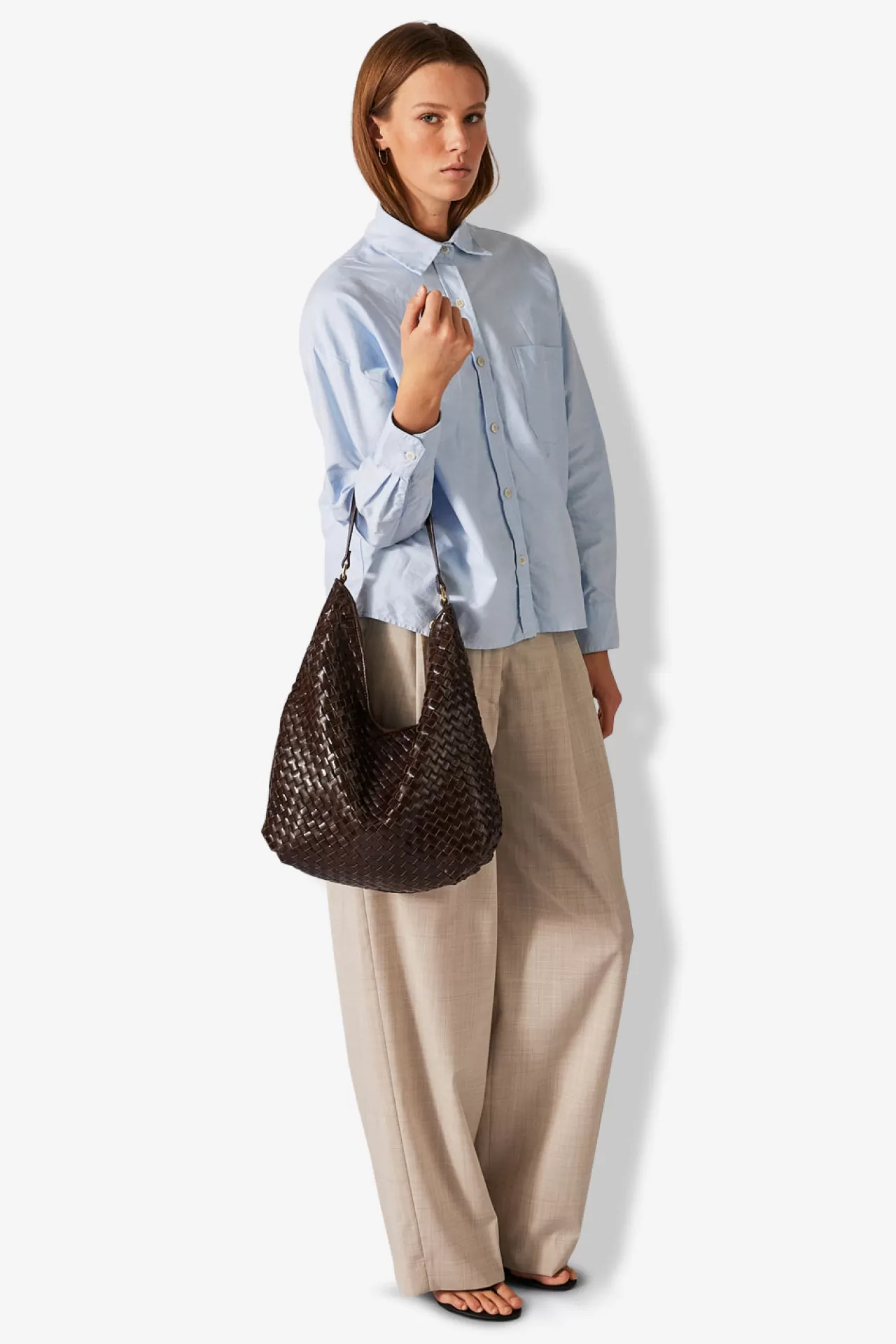 Adax Shop Salerno shoulder bag Mindy Dark brown*Women Braided Bags | Shoulder Bags